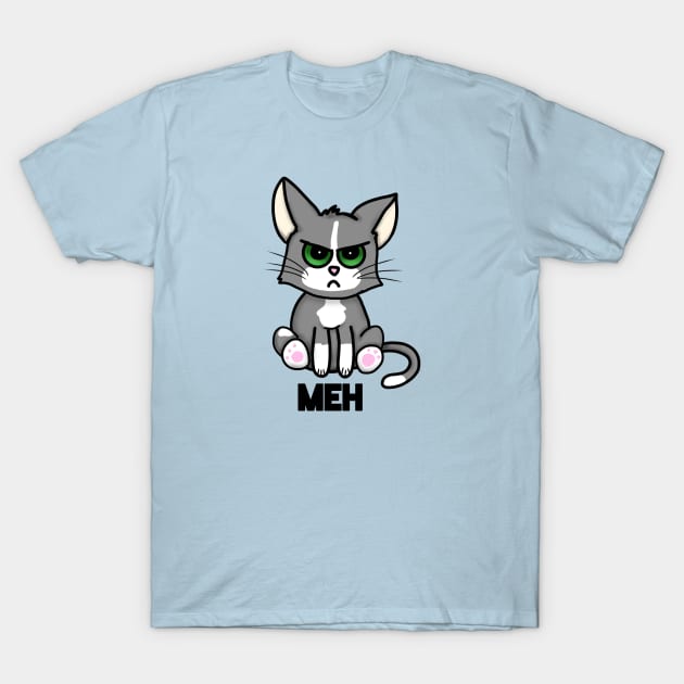 Meh Cat (Small Design) T-Shirt by Aeriskate